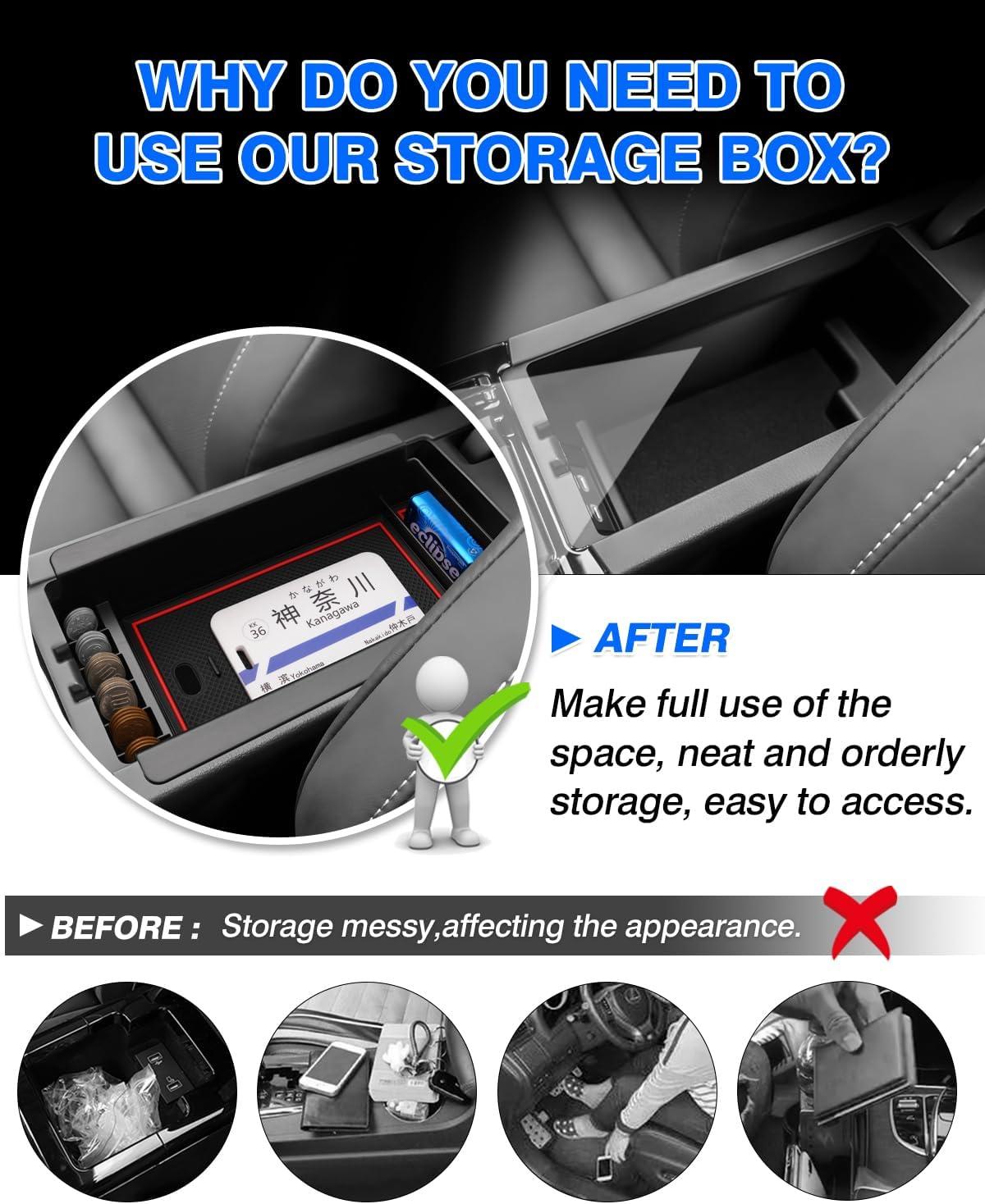 imageAutorder Center Console Organizer for 2021 2022 2023 2024 Toyota Venza Accessories Armrest Storage Box Secondary Insert Tray with 2 Color Mats20232026 Toyota Prius