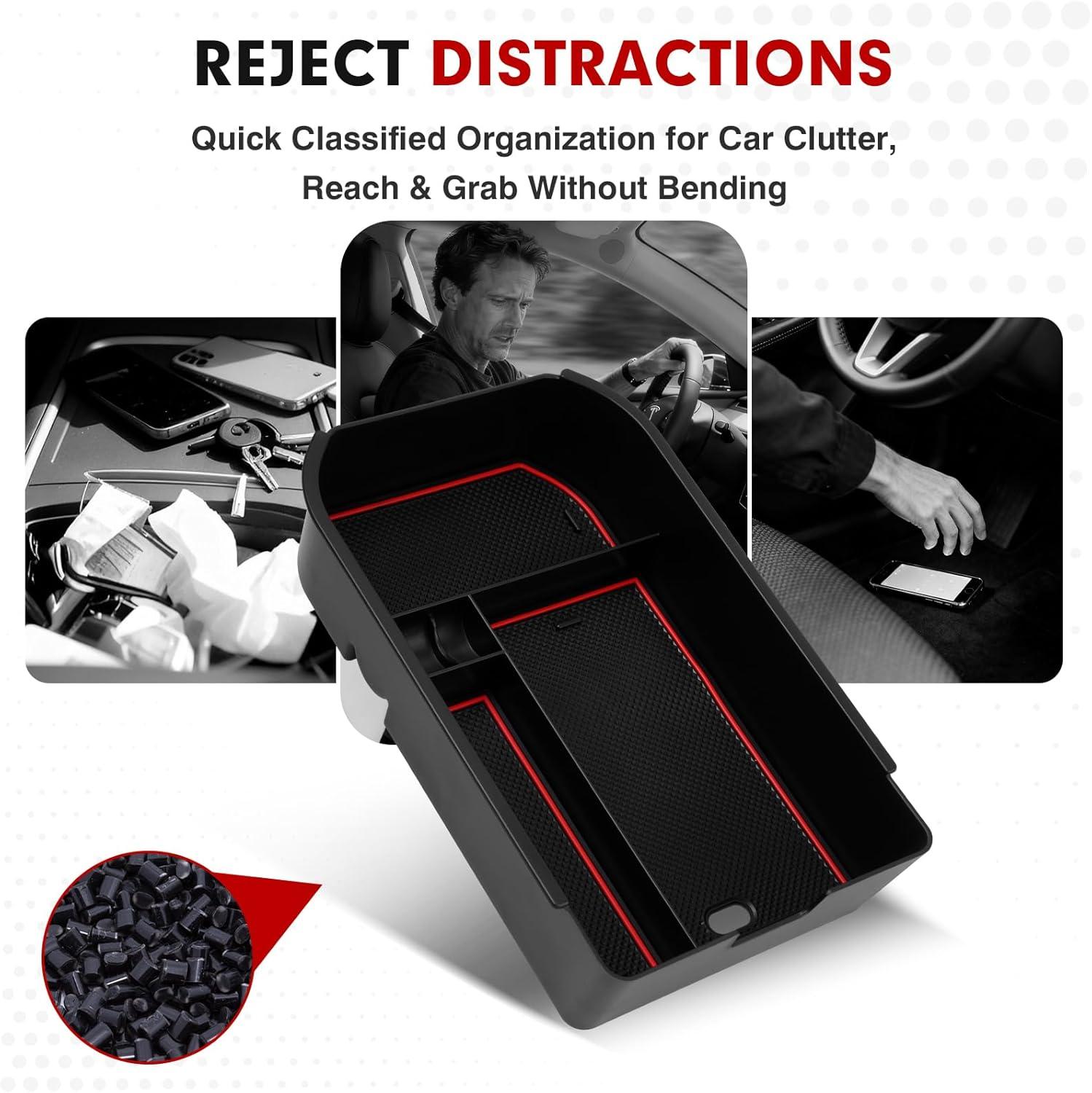 imageAutorder Center Console Organizer for 2021 2022 2023 2024 Toyota Venza Accessories Armrest Storage Box Secondary Insert Tray with 2 Color Mats20242026 Toyota Land Cruiser