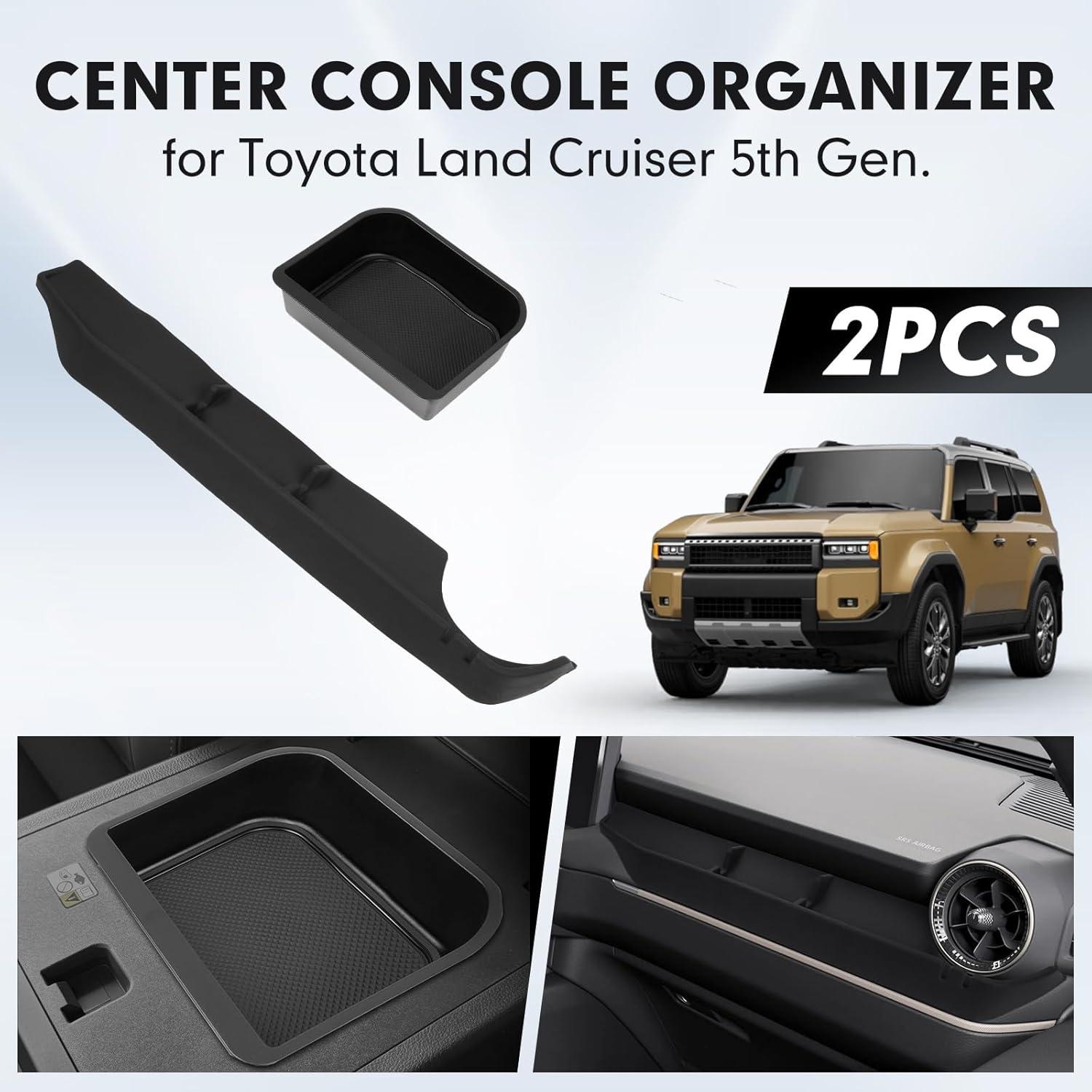 imageAutorder Center Console Organizer for 2021 2022 2023 2024 Toyota Venza Accessories Armrest Storage Box Secondary Insert Tray with 2 Color Mats20242026 Toyota Land Cruiser 2PCS