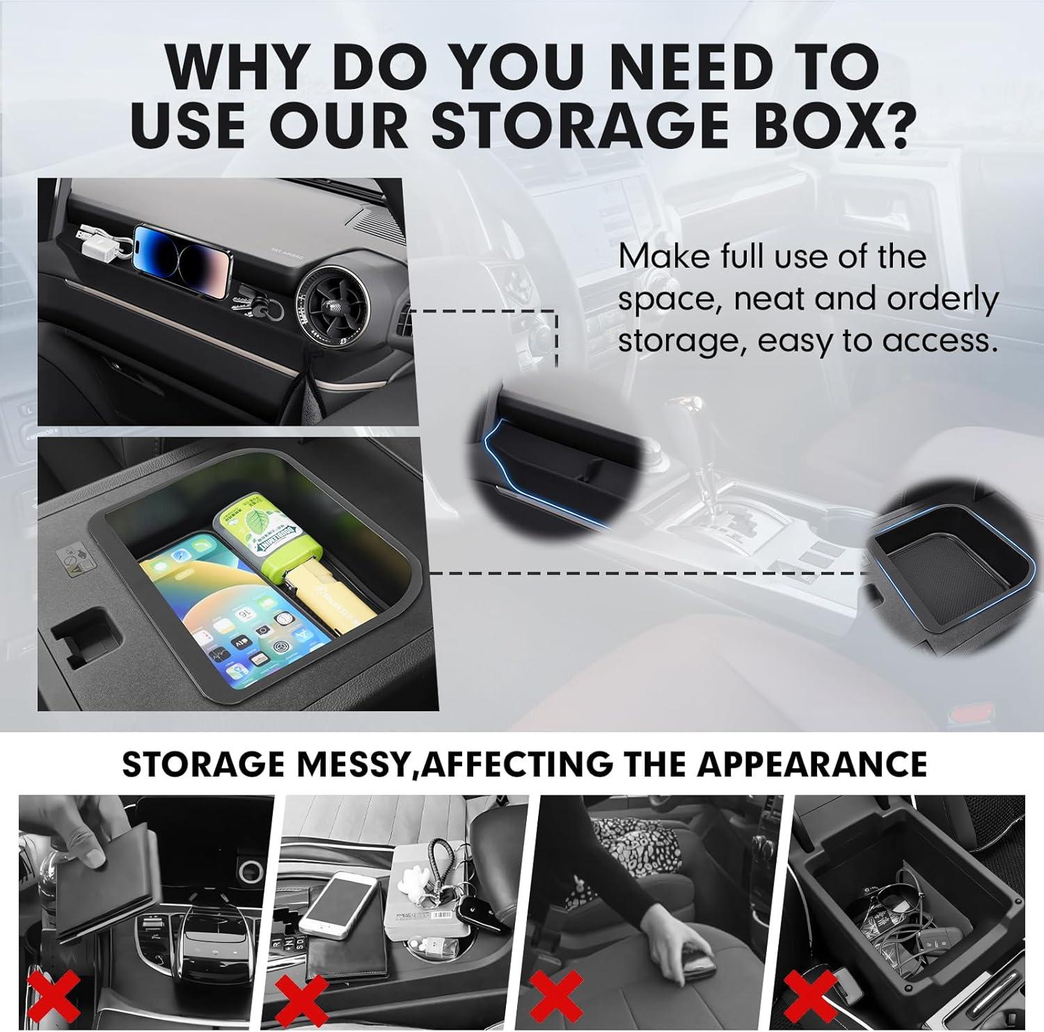 imageAutorder Center Console Organizer for 2021 2022 2023 2024 Toyota Venza Accessories Armrest Storage Box Secondary Insert Tray with 2 Color Mats20242026 Toyota Land Cruiser 2PCS