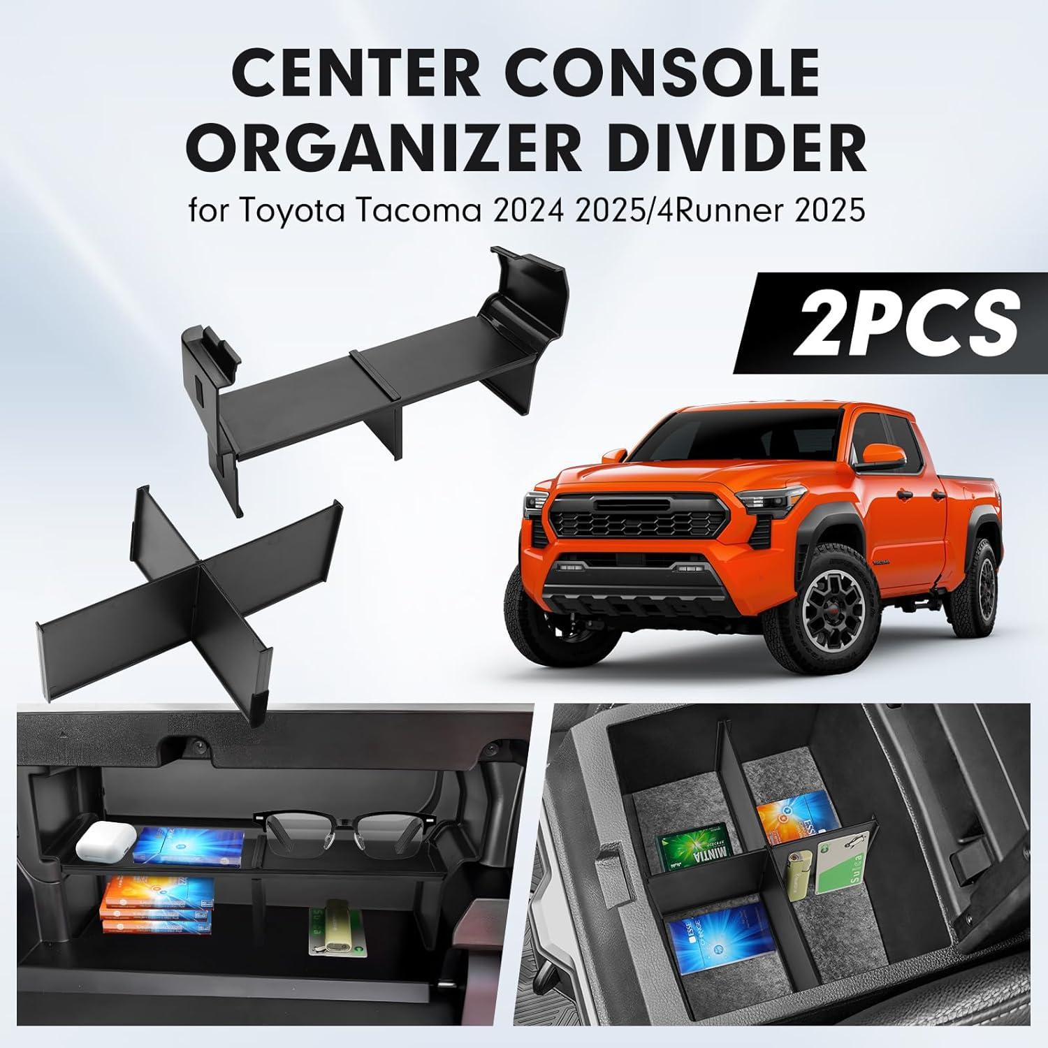 imageAutorder Center Console Organizer for 2021 2022 2023 2024 Toyota Venza Accessories Armrest Storage Box Secondary Insert Tray with 2 Color Mats20242026 Toyota Tacoma 2PCS