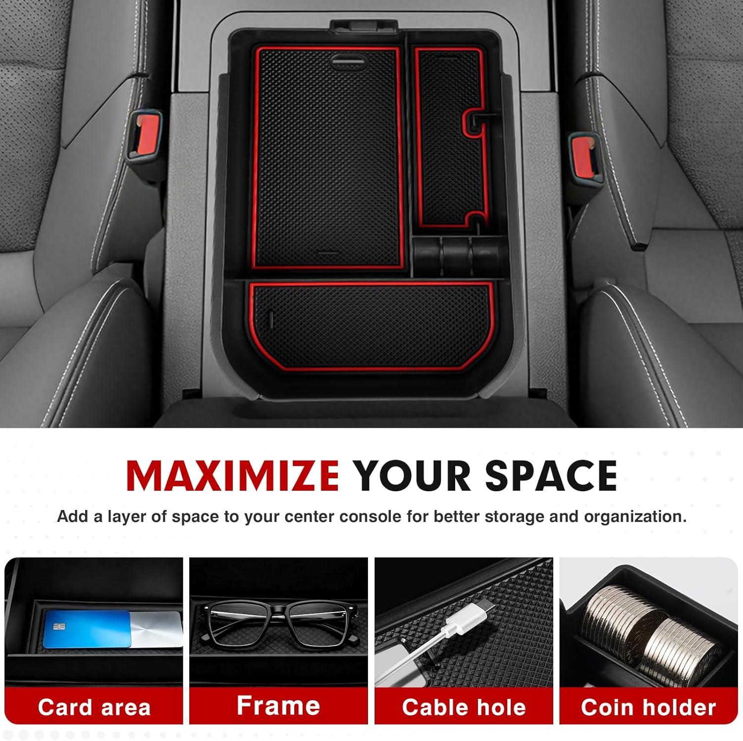imageAutorder Center Console Organizer for 2021 2022 2023 2024 Toyota Venza Accessories Armrest Storage Box Secondary Insert Tray with 2 Color Mats20242026 Toyota Land Cruiser