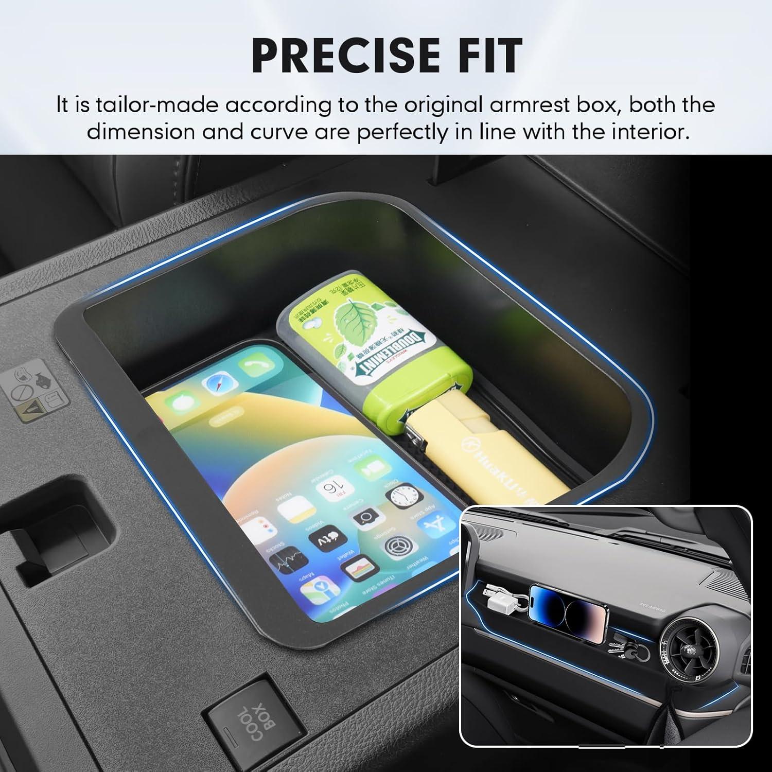 imageAutorder Center Console Organizer for 2021 2022 2023 2024 Toyota Venza Accessories Armrest Storage Box Secondary Insert Tray with 2 Color Mats20242026 Toyota Land Cruiser 2PCS