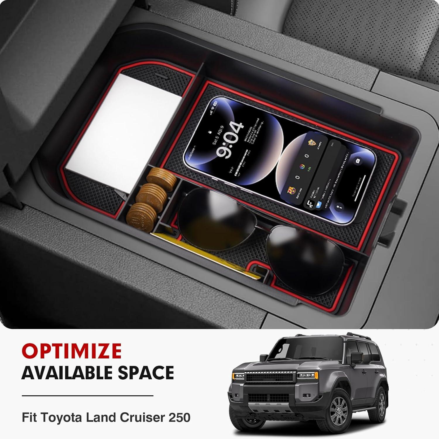 imageAutorder Center Console Organizer for 2021 2022 2023 2024 Toyota Venza Accessories Armrest Storage Box Secondary Insert Tray with 2 Color Mats20242026 Toyota Land Cruiser