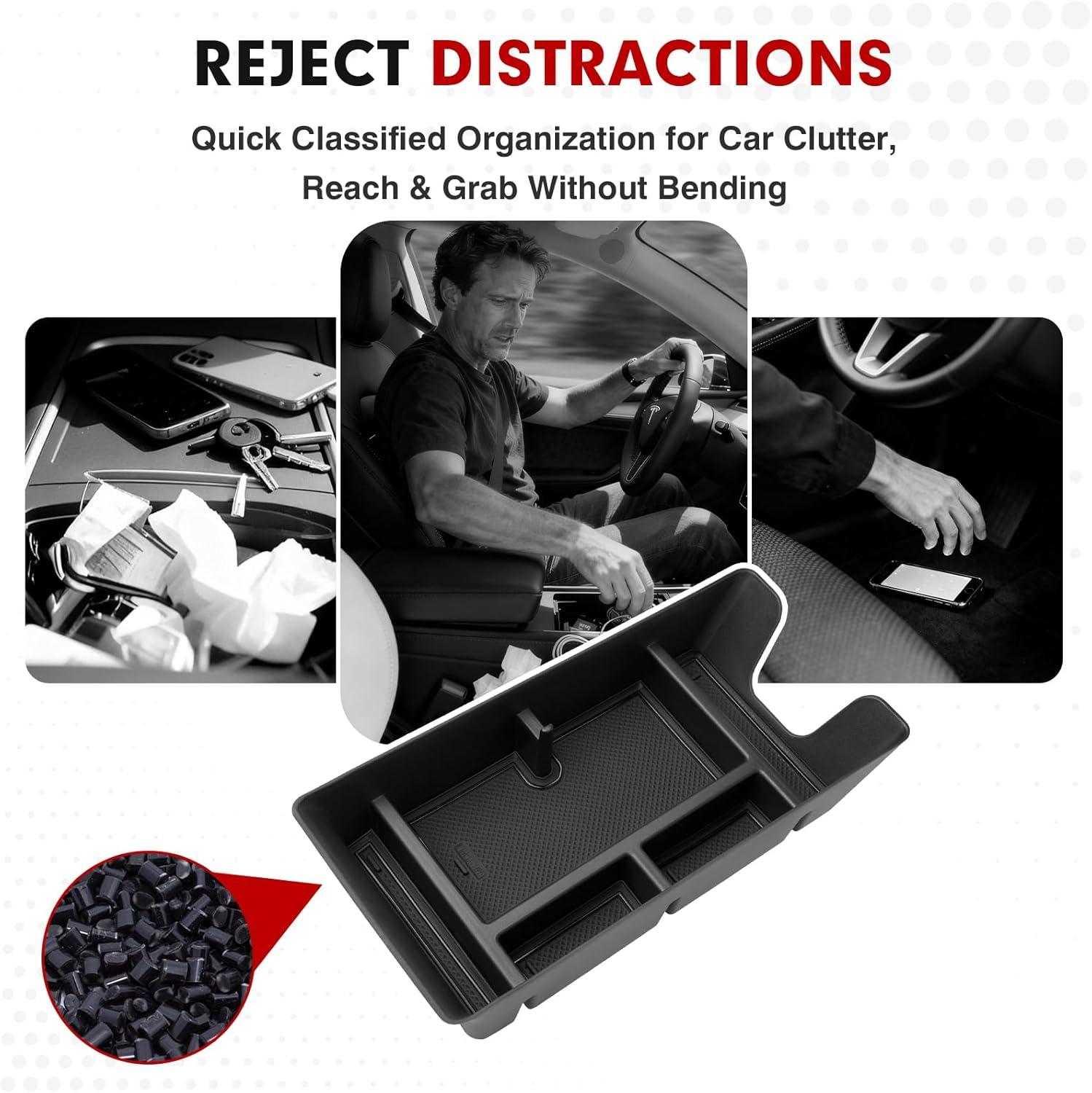 imageAutorder Center Console Organizer for 2021 2022 2023 2024 Toyota Venza Accessories Armrest Storage Box Secondary Insert Tray with 2 Color Mats20252026 Camry