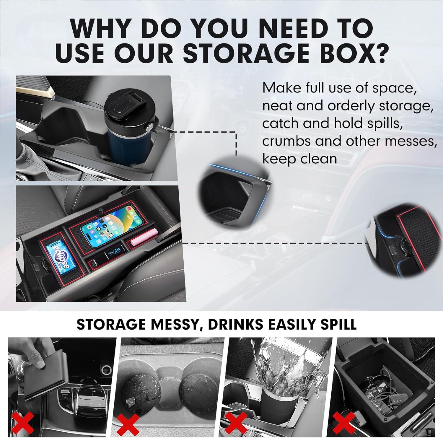 imageAutorder Center Console Organizer for 2021 2022 2023 2024 Toyota Venza Accessories Armrest Storage Box Secondary Insert Tray with 2 Color Mats20252026 Toyota Camry XV80