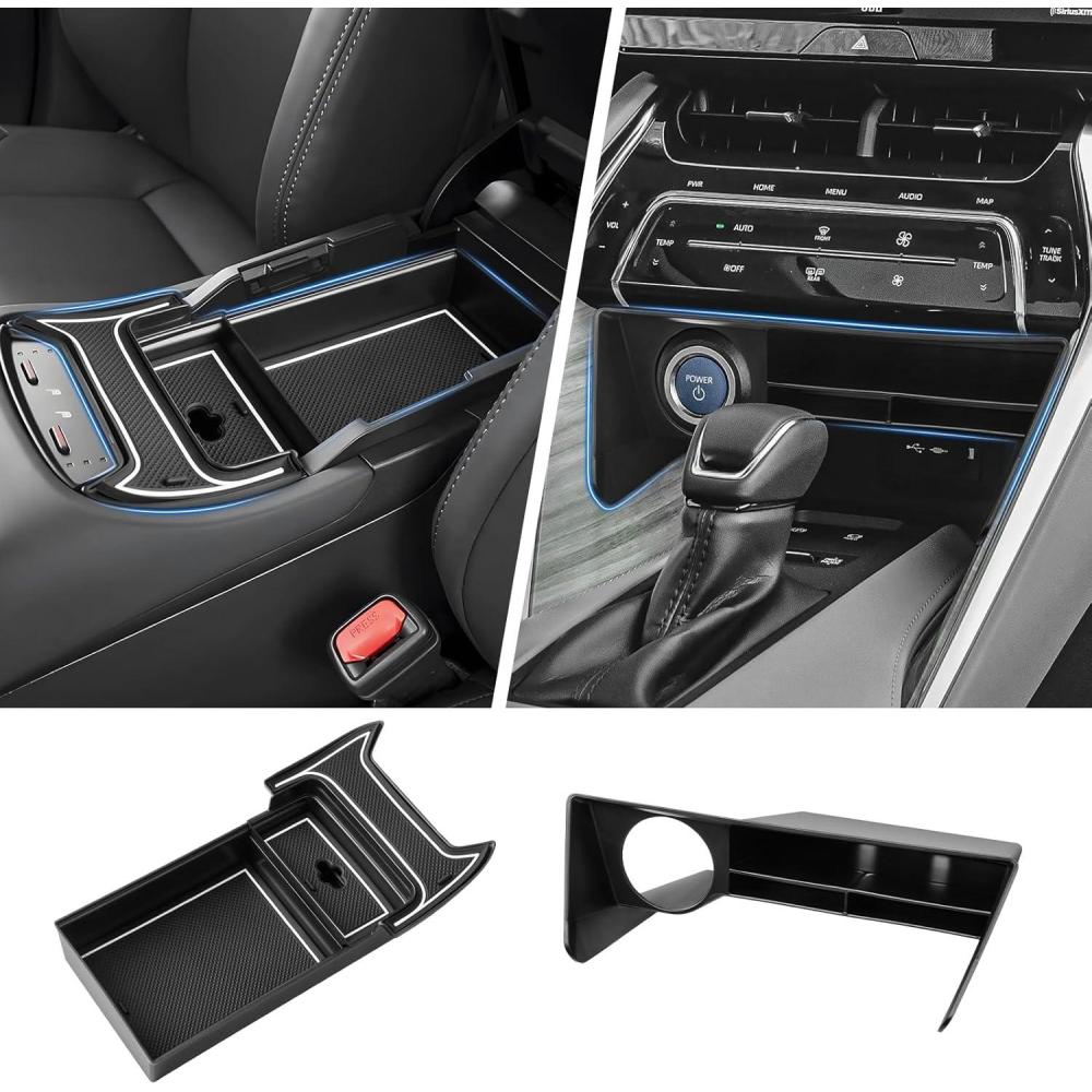 imageAutorder Center Console Organizer for 2021 2022 2023 2024 Toyota Venza Accessories Armrest Storage Box Secondary Insert Tray with 2 Color Mats20212024 Toyota Venza 2PCS