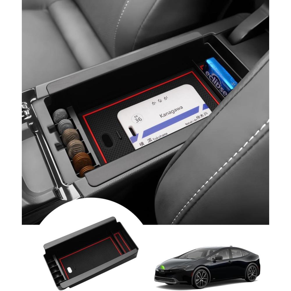 imageAutorder Center Console Organizer for 2021 2022 2023 2024 Toyota Venza Accessories Armrest Storage Box Secondary Insert Tray with 2 Color Mats20232026 Toyota Prius