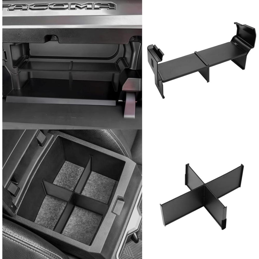 imageAutorder Center Console Organizer for 2021 2022 2023 2024 Toyota Venza Accessories Armrest Storage Box Secondary Insert Tray with 2 Color Mats20242026 Toyota Tacoma 2PCS