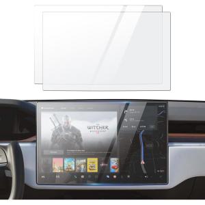 imageAutorder Custom Fit for 2pcs Screen Protector 2021 2022 2023 Refreshed Tesla Model SX Plaid Long Range Accessories PET Navigation Touchscreen Protective Film